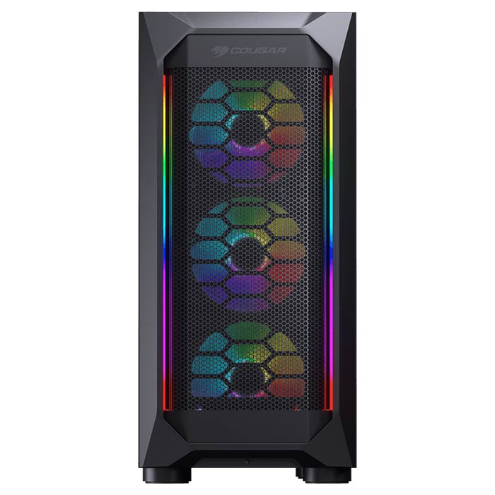 COUGAR MX410 MID TOWER CASE MESH WITH TEMPERED GLASS WITH RGB INFRONT COUGAR MX410 MID TOWER CASE MESH WITH TEMPERED GLASS WITH RGB INFRONT